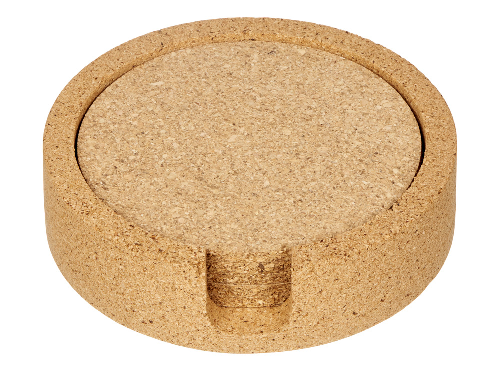 Изображение №3 | Набор костеров из пробки на подставке «Krock» (коричневый)