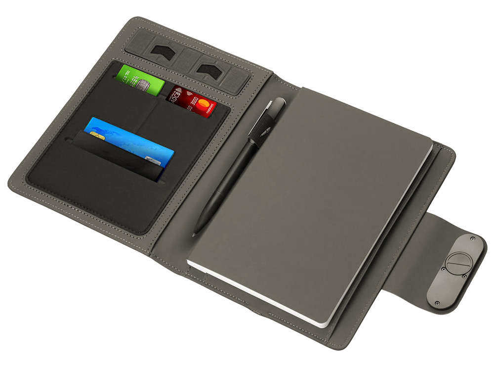 Изображение №8 | Подарочный набор «Twilight»: органайзер А5 с беспроводной зарядкой и металлическая шариковая ручка со светящимся логотипом (черный)