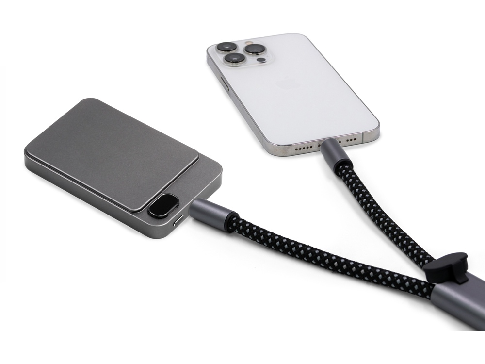 Изображение №3 | Ремешок-держатель для телефона с зарядным кабелем USB-C - USB-C «Lany Wristband Charge Eco» (серый)