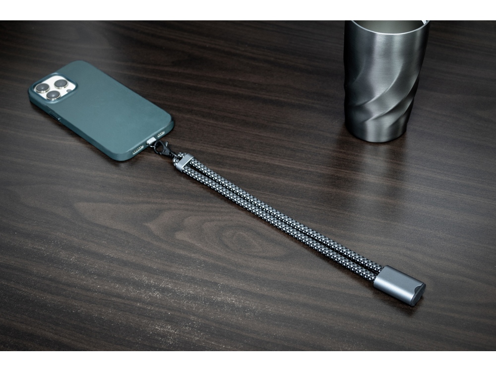 Изображение №15 | Ремешок-держатель для телефона с зарядным кабелем USB-C - USB-C «Lany Wristband Charge Eco» (серый)