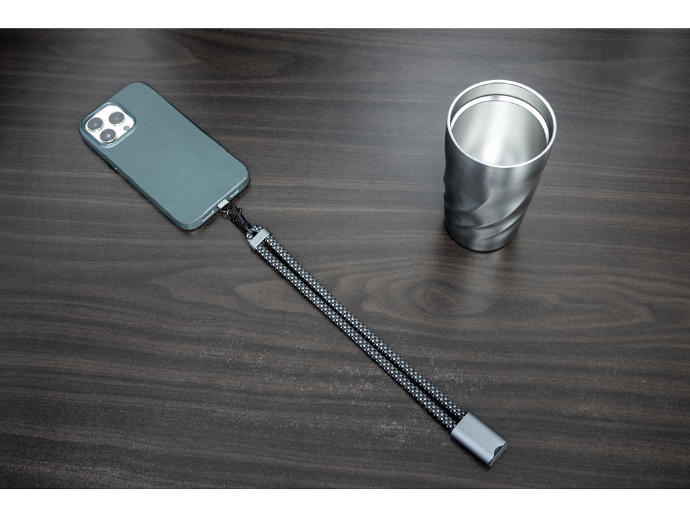 Изображение №16 | Ремешок-держатель для телефона с зарядным кабелем USB-C - USB-C «Lany Wristband Charge Eco» (серый)