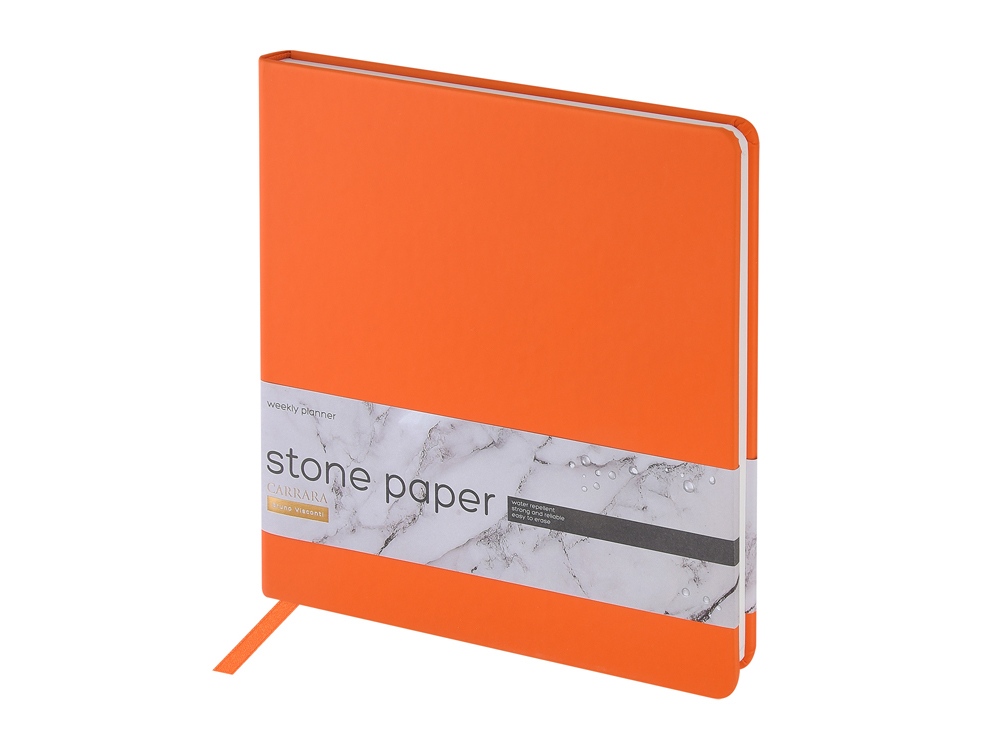 Изображение №1 | Еженедельник с каменной бумагой А5+ «Carrara» (оранжевый)