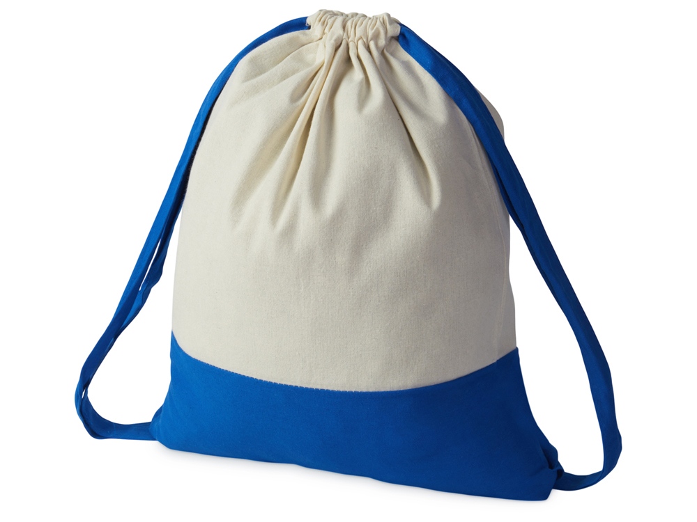 Изображение №1 | Рюкзак-мешок Cotton из хлопка, 170 г/м2 (натуральный/синий)