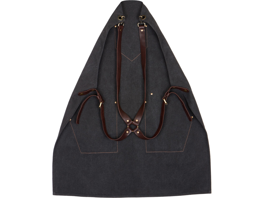 Изображение №7 | Фартук из канваса с карманами (черный/темно-коричневый)