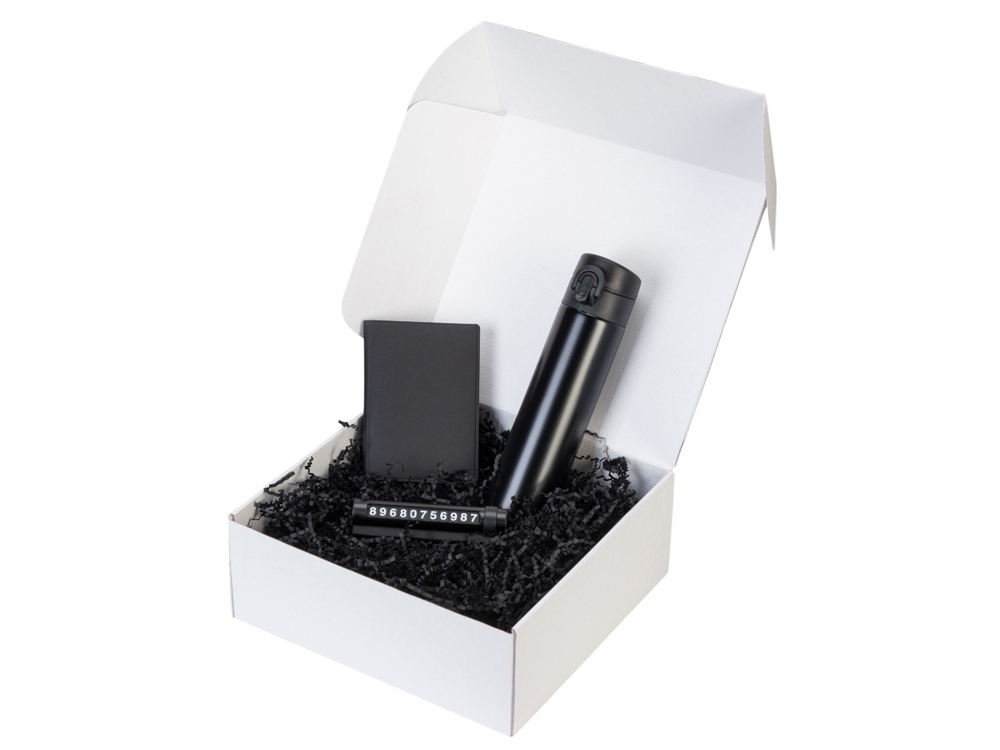 Изображение №2 | Подарочный набор «Premier» с термокружкой, парковочной визиткой и обложкой для документов (черный)