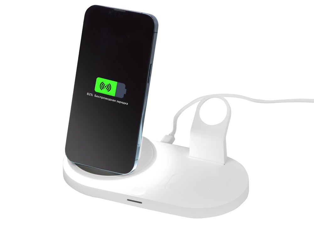Изображение №2 | Складная зарядная станция с беспроводной зарядкой «Flashport», 15 Вт (белый)