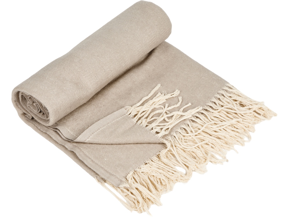 Изображение №2 | Плед «Ёлочка» из натурального хлопка (бежевый)