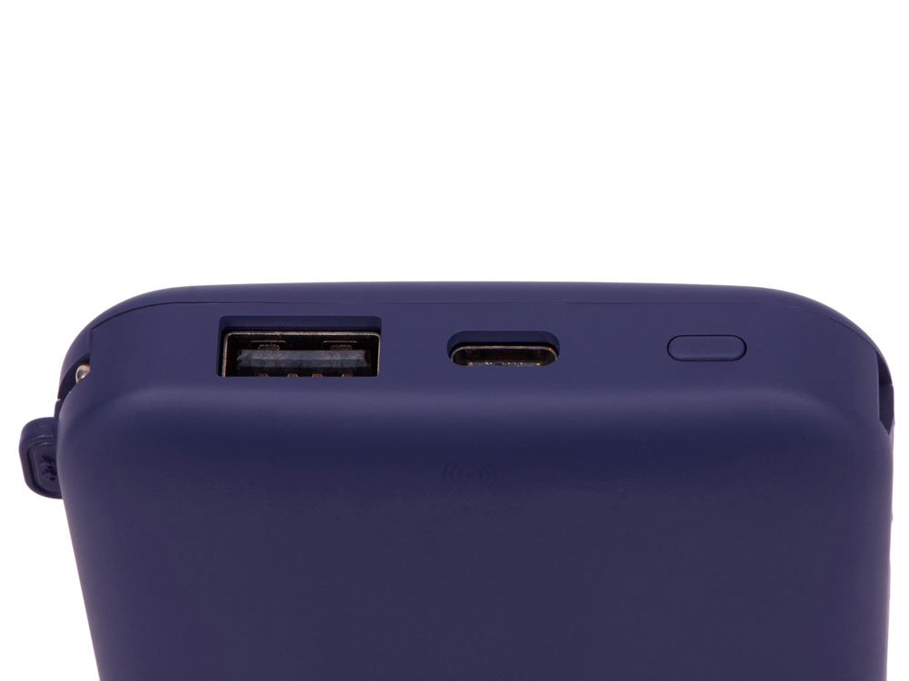 Изображение №7 | Внешний беспроводной аккумулятор с подсветкой лого «Astro», soft-touch, 10000 mAh (темно-синий)