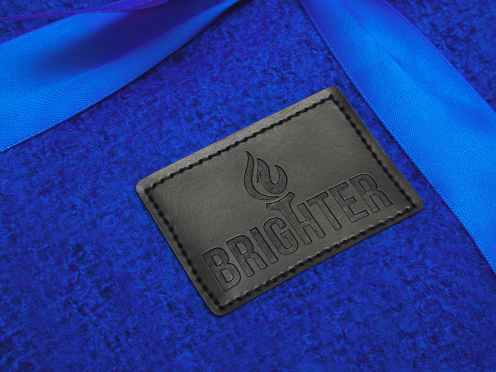 Изображение №3 | Плед акриловый «Mohair» с патчем (синий)