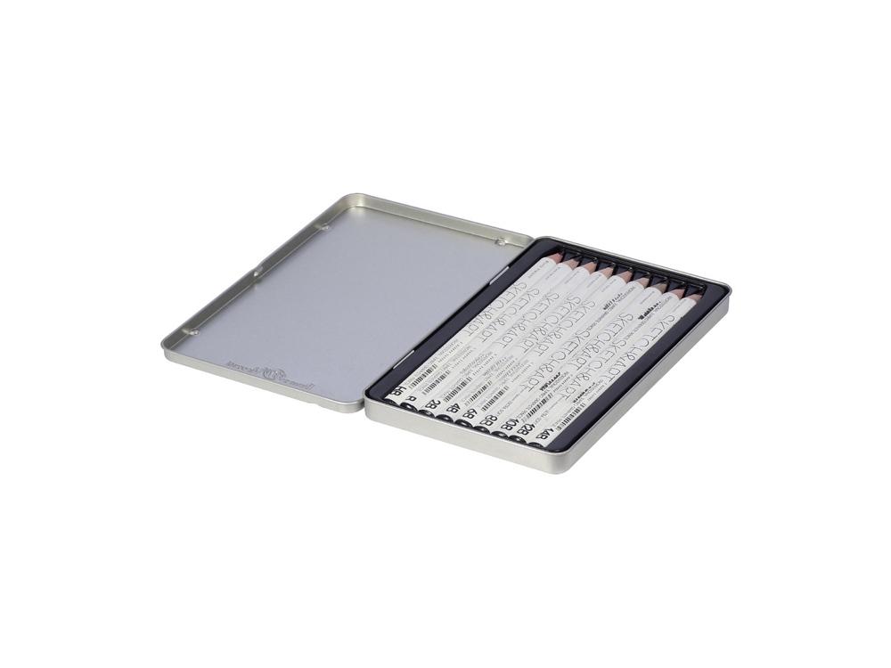 Изображение №2 | Набор из 9 утолщенных чернографитовых карандашей «Sketch & Art» HB - 14B (серебристый)