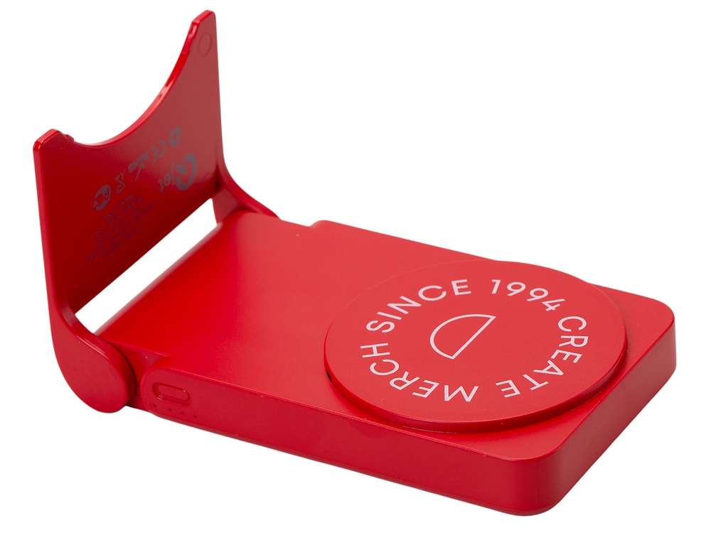 Изображение №2 | Магнитный внешний аккумулятор «MagnIQ», 5000 mAh с тампопечатью (красный)