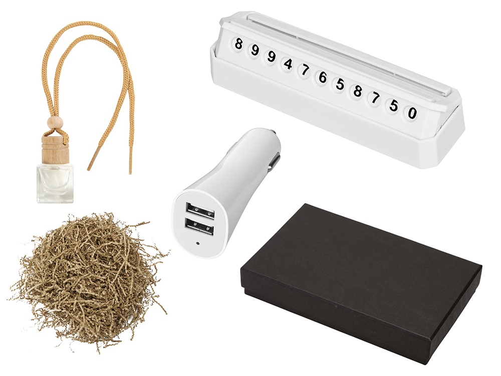 Изображение №1 | Подарочный набор с автовизиткой и USB адаптером (белый)