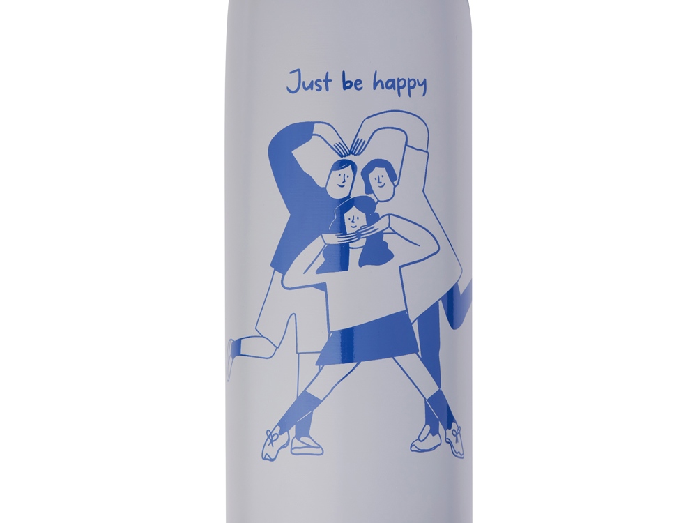 Изображение №2 | Бутылка для воды из нержавеющей стали «Rely», 650 мл, с круговой трафаретной печатью (серый)