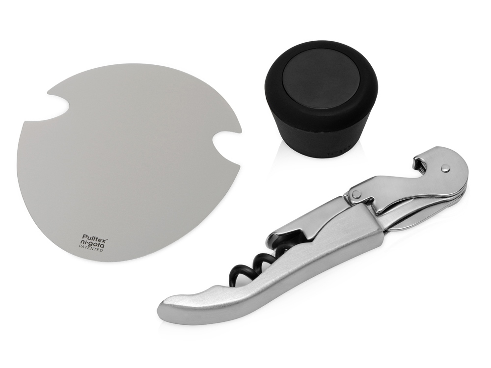 Изображение №1 | Набор аксессуаров для вина «Nigota» (серебристый, черный)