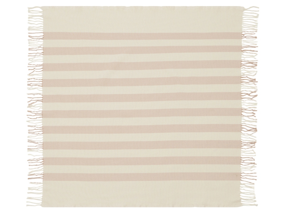 Изображение №3 | Плед «Reglet» из хлопка с бахромой (бежевый)