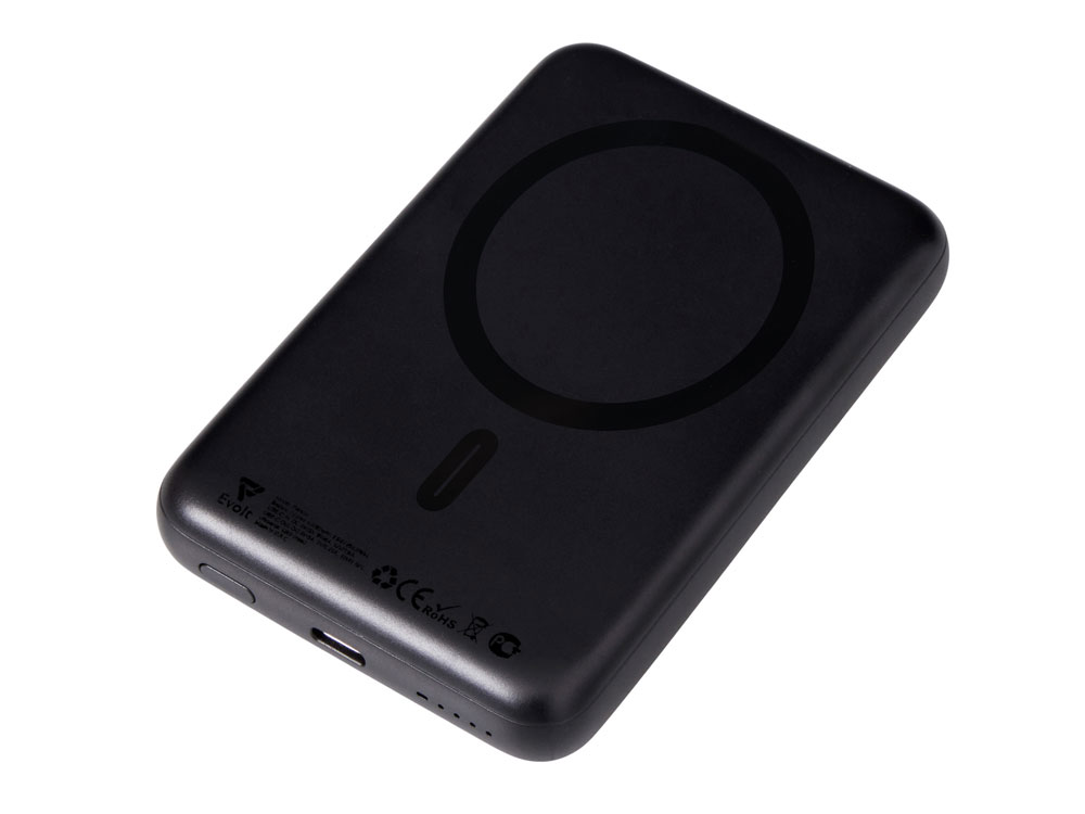 Изображение №1 | Магнитный внешний беспроводной аккумулятор «Polarix», QC/PD, 10000 мАч (черный)