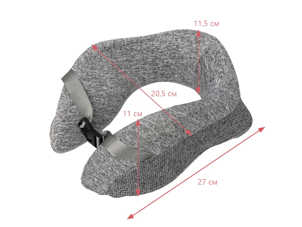 Изображение №6 | Подушка дорожная с эффектом памяти (серый)