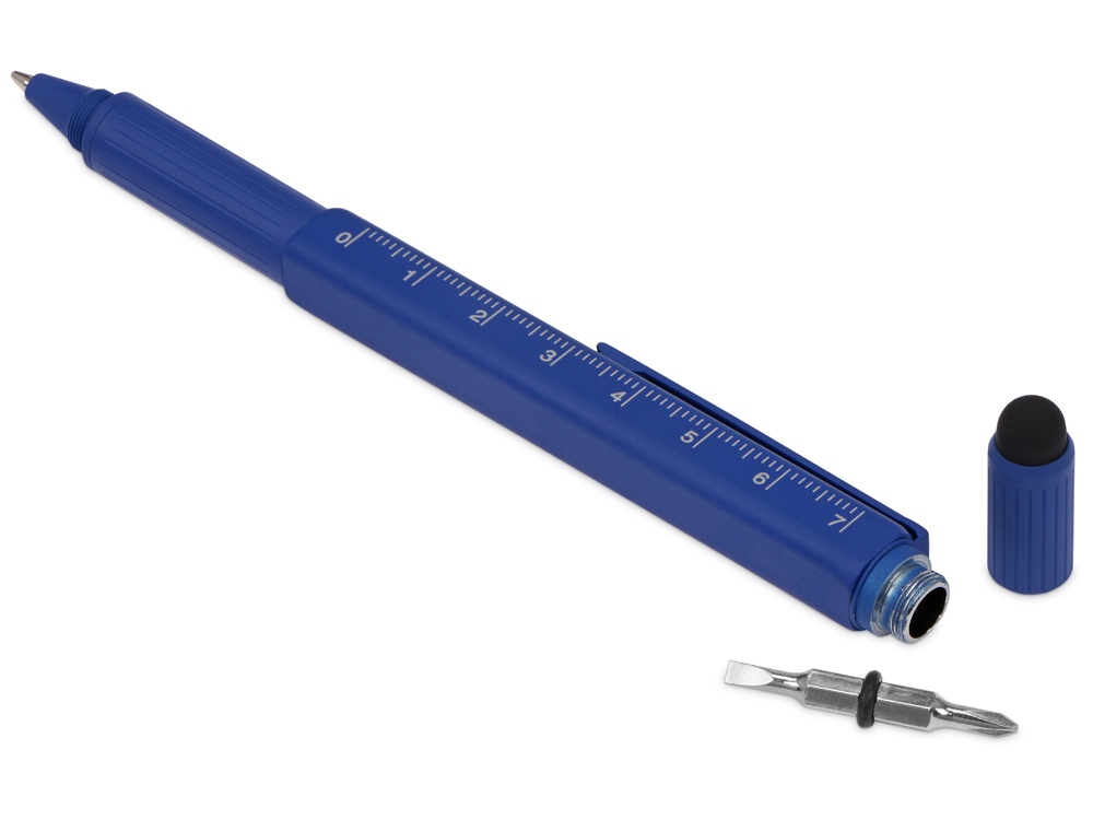 Изображение №2 | Ручка-стилус металлическая шариковая «Tool» с уровнем и отверткой (синий)