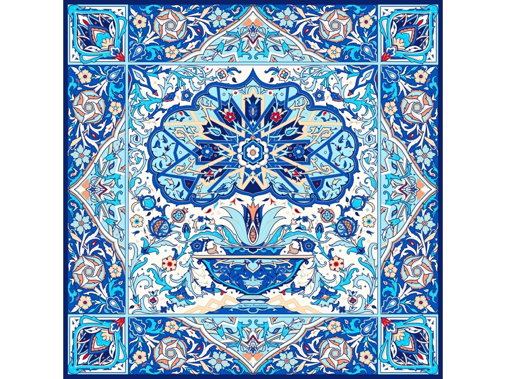 Изображение №4 | Набор: платок «Арабески» и свеча «Загадка Востока» (синий)