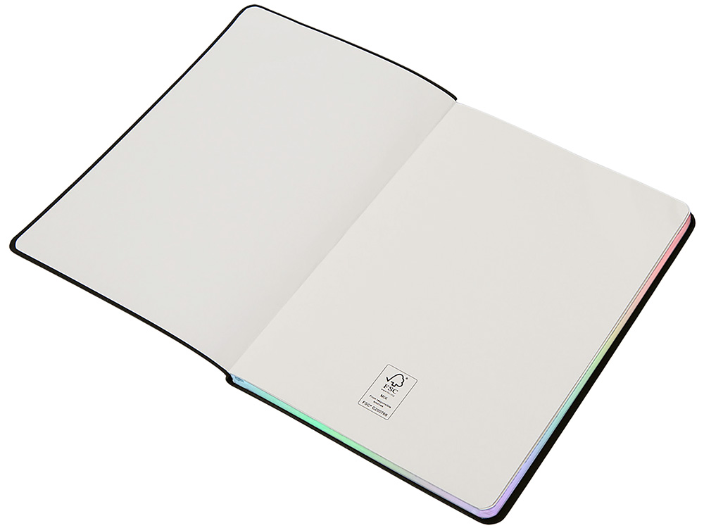 Изображение №3 | Блокнот А5 в гибкой обложке «Fellini» с голографическим срезом (черный)