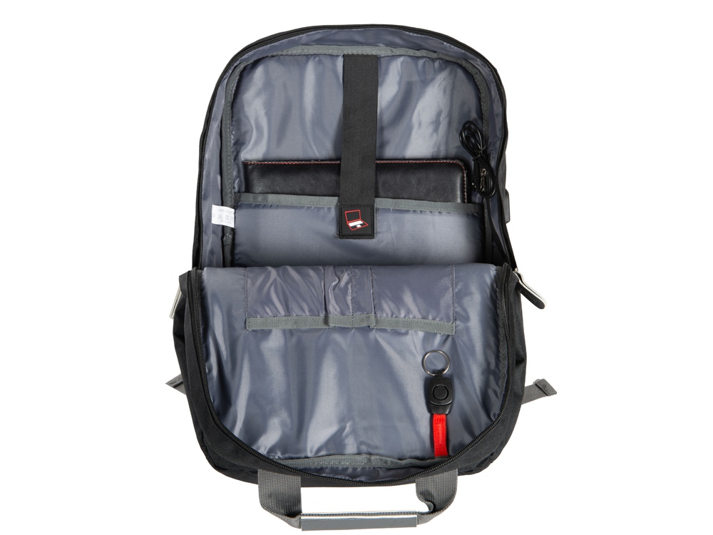 Изображение №9 | Рюкзак «Fabio» для ноутбука 15.6” (черный/серый)