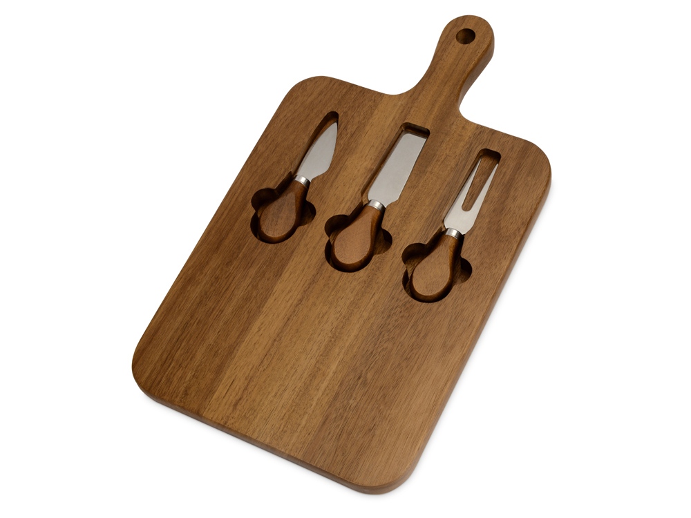 Изображение №1 | Набор для сыра из акации «Parmesan» (коричневый, серебристый)