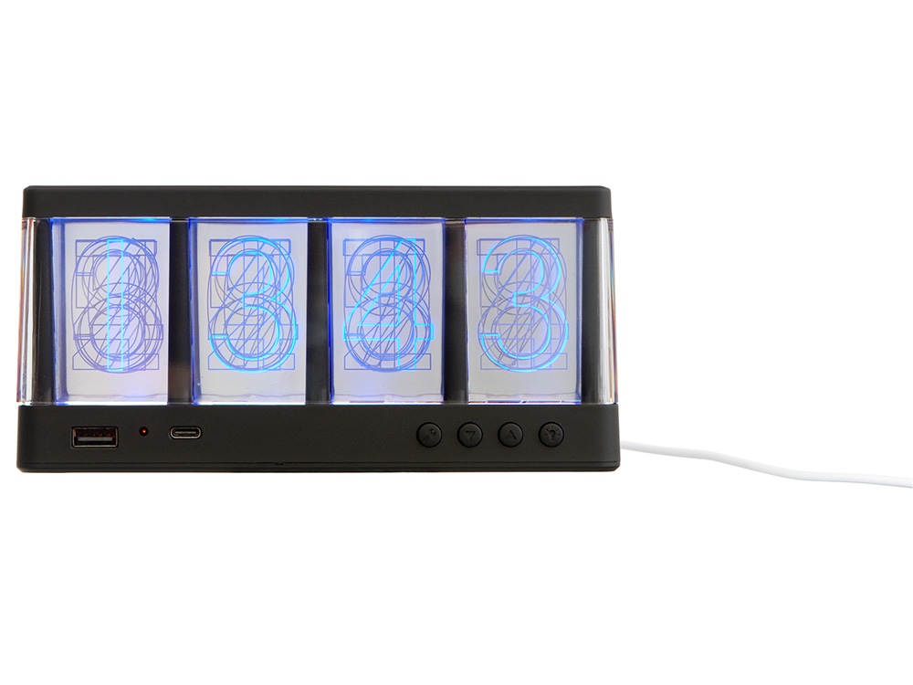 Изображение №3 | Часы с LED-подсветкой и беспроводной зарядкой «Cyber», 10 Вт (черный)