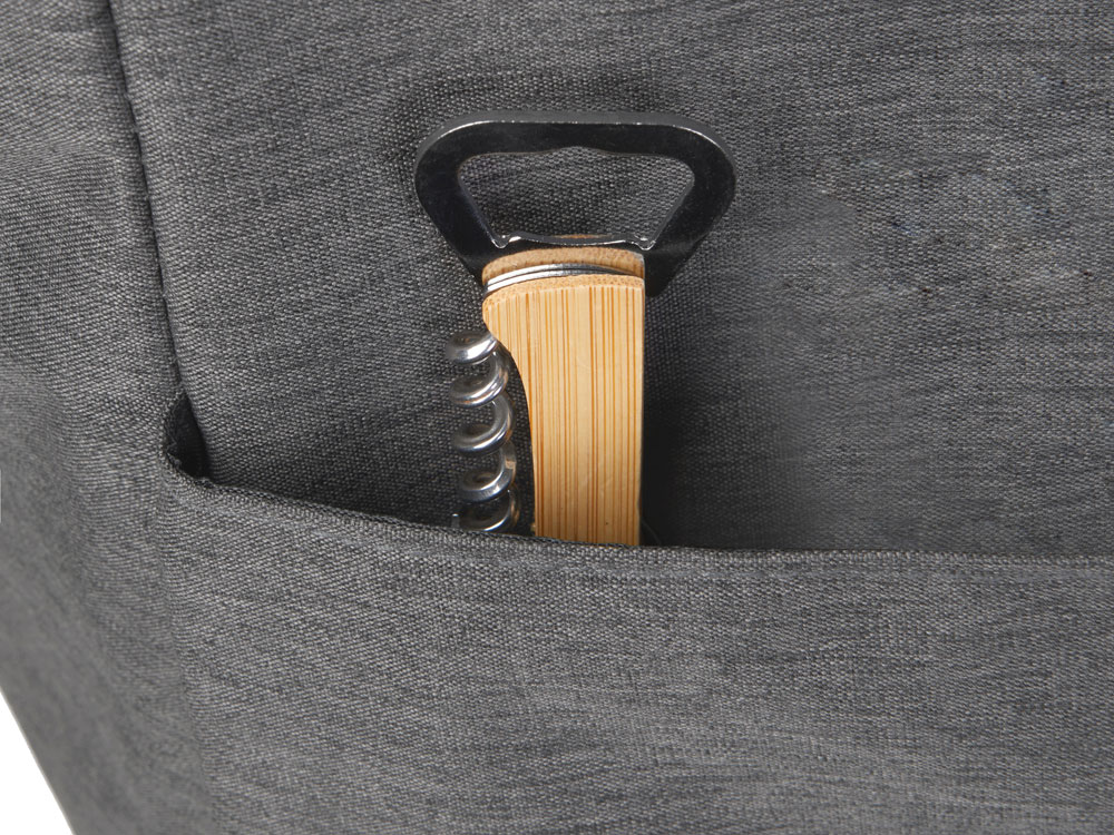 Изображение №5 | Набор для пикника Fabar сумка-холодильник и бамбуковый столик на ножках (серый, натуральный)