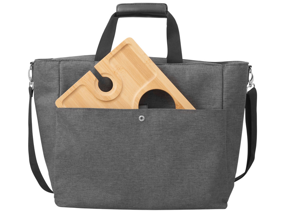Изображение №12 | Набор для пикника Fabar сумка-холодильник и бамбуковый столик на ножках (серый, натуральный)