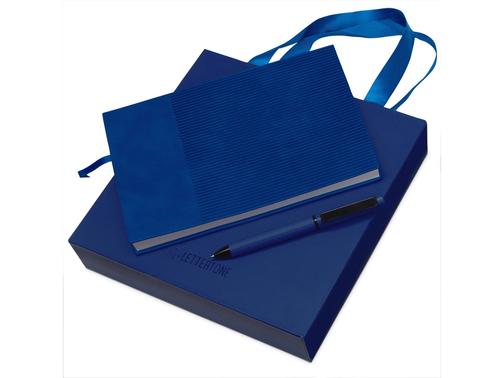 Изображение №1 | Подарочный набор блокнот А5 и металлическая шариковая ручка «Nabokov» (синий)