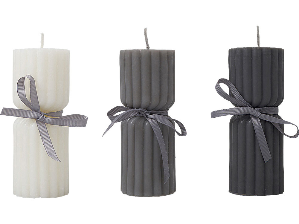Изображение №4 | Набор свечей с гранями «Vela» (темно-серый, серый, белый)