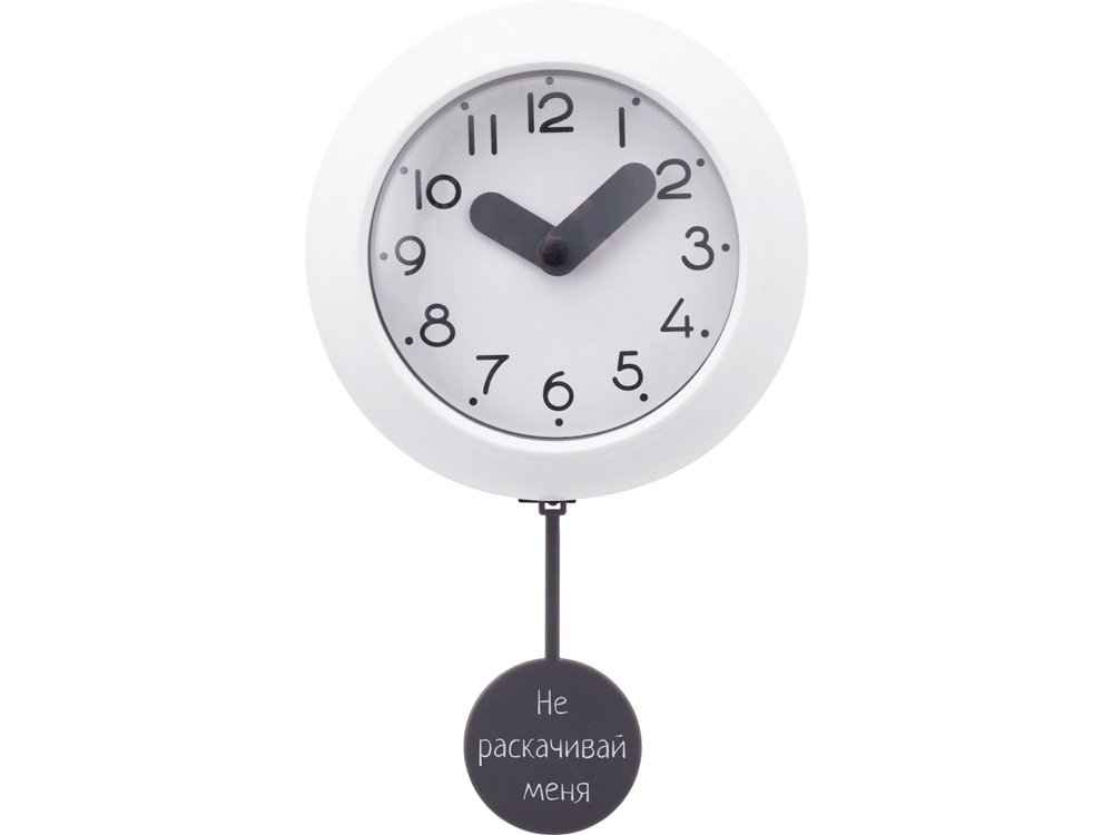 Изображение №1 | Настенные часы с маятником «Pendulum» с УФ-печатью (белый, серый)