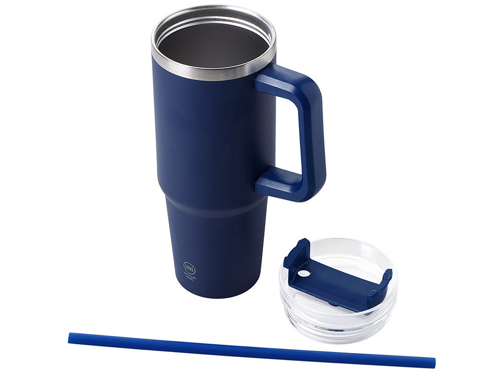 Изображение №2 | Термокружка «Крэнстон» с трубочкой и поворотной крышкой, 850 мл (темно-синий)