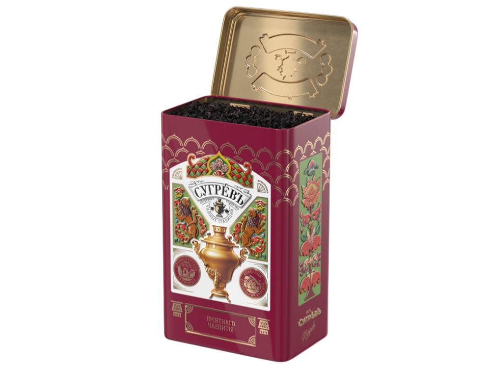 Изображение №2 | Черный чай и имбирное печенье в подарочной упаковке (бордо)