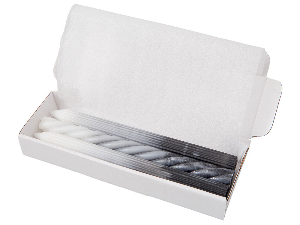 Изображение №2 | Набор столовых свечей с градиентом «Flicker & Flow» (белый, серый)