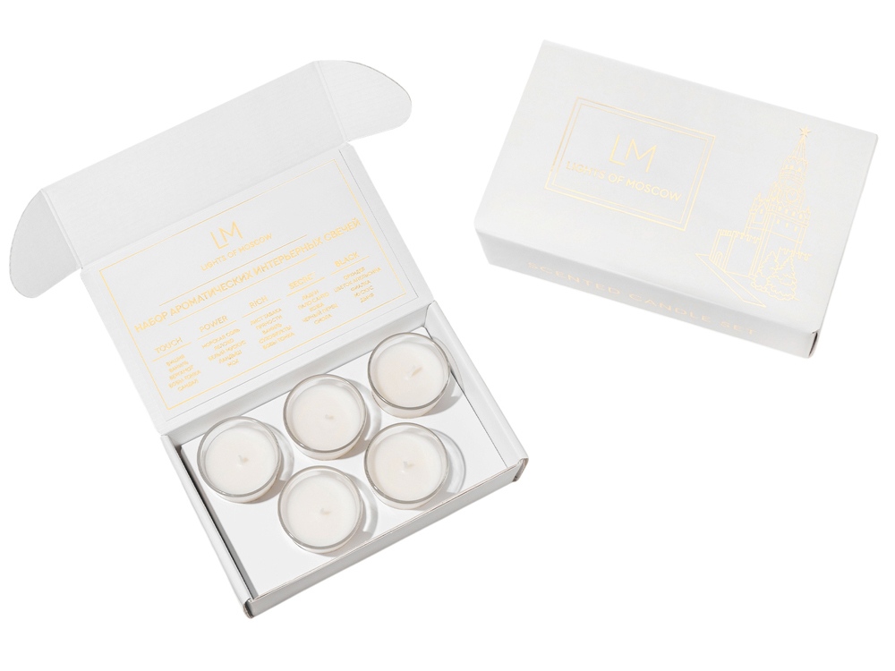 Изображение №1 | Набор ароматических свечей, 5*50 мл С лого (прозрачный)
