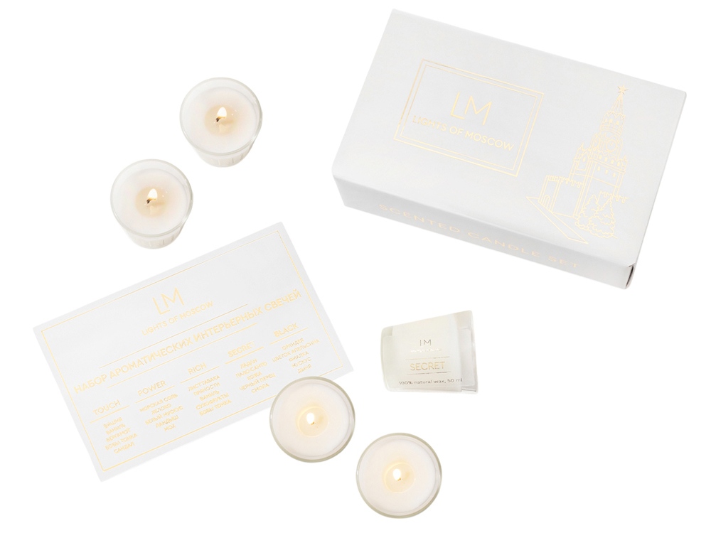 Изображение №2 | Набор ароматических свечей, 5*50 мл С лого (прозрачный)