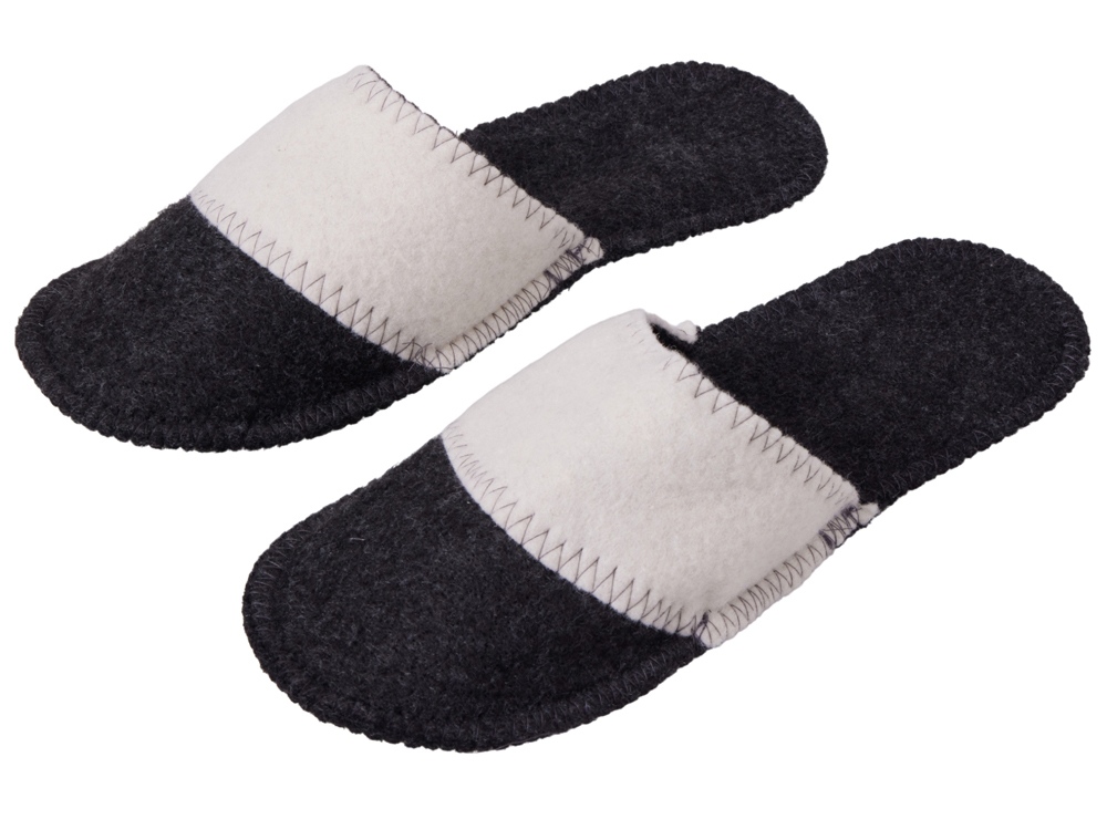 Изображение №1 | Тапочки двухцветные для бани и сауны «Healing» (серый/белый)