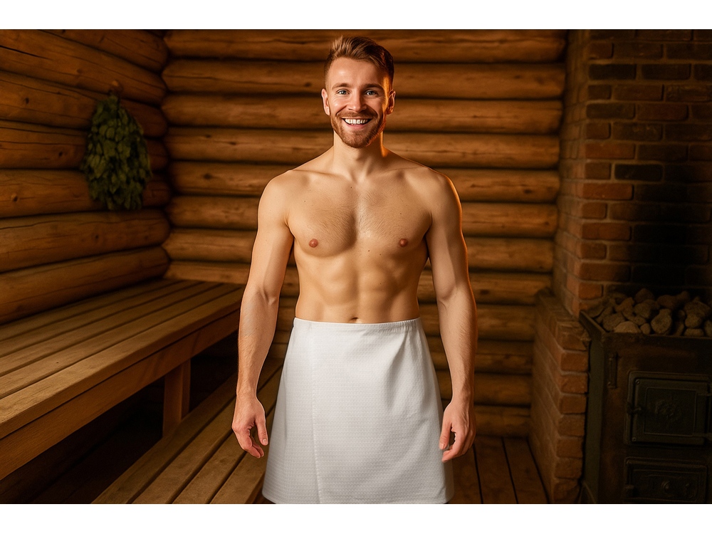 Изображение №8 | Килт для бани вафельный «Tranquil», мужской (белый)
