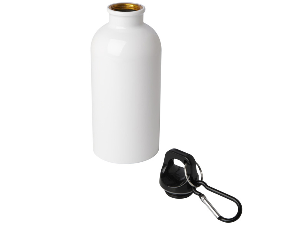 Изображение №3 | Одностенная бутылка для воды с карабином «Oregon», 400 мл (белый)