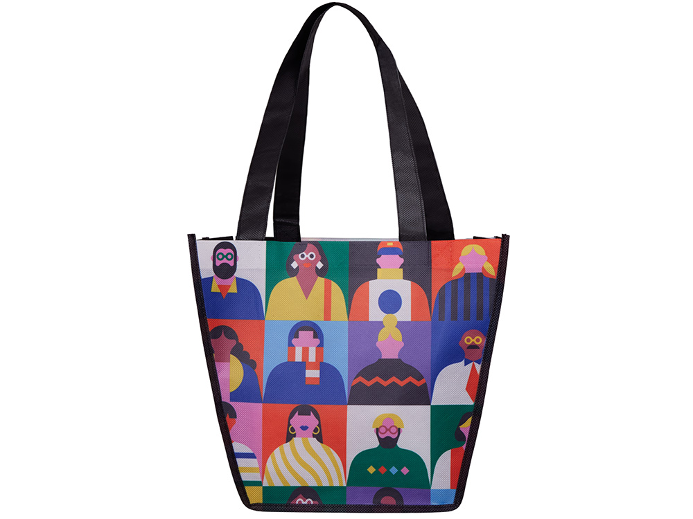 Изображение №4 | Сумка для шопинга с донной складкой и ручкой из нетканого PET материала (разноцветный)