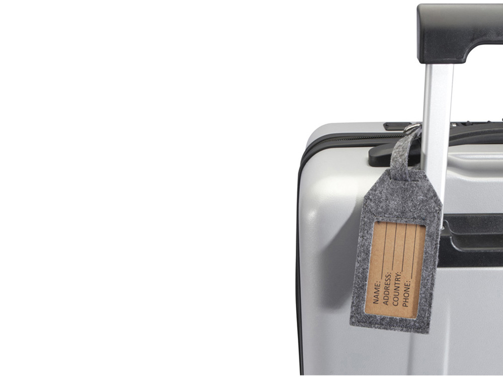 Изображение №4 | Багажная бирка из RPET-фетра «Tie» (серый)