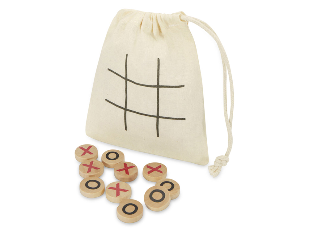 Изображение №1 | Деревянная игра в крестики-нолики в мешочке «Whorl» (натуральный)