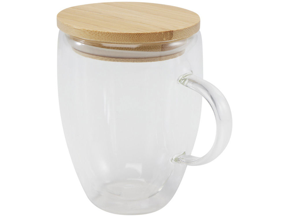 Изображение №3 | Кружка с бамбуковой крышкой «Leona» (прозрачный)