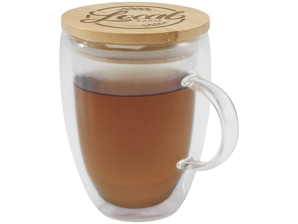 Изображение №5 | Кружка с бамбуковой крышкой «Leona» (прозрачный)