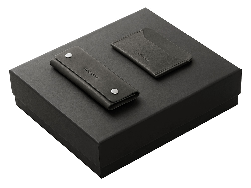 Изображение №1 | Подарочный набор Long River: картхолдер, ключница С лого (черный)