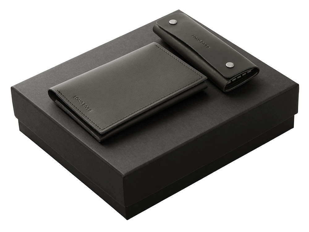 Изображение №1 | Подарочный набор Long River: обложка для паспорта, ключница С лого (черный)