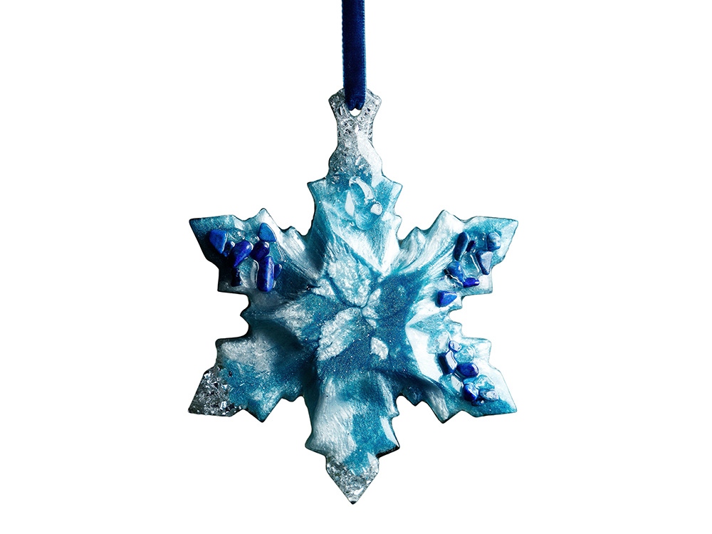Изображение №1 | Елочная игрушка Снежинка (Содалит (голубой))