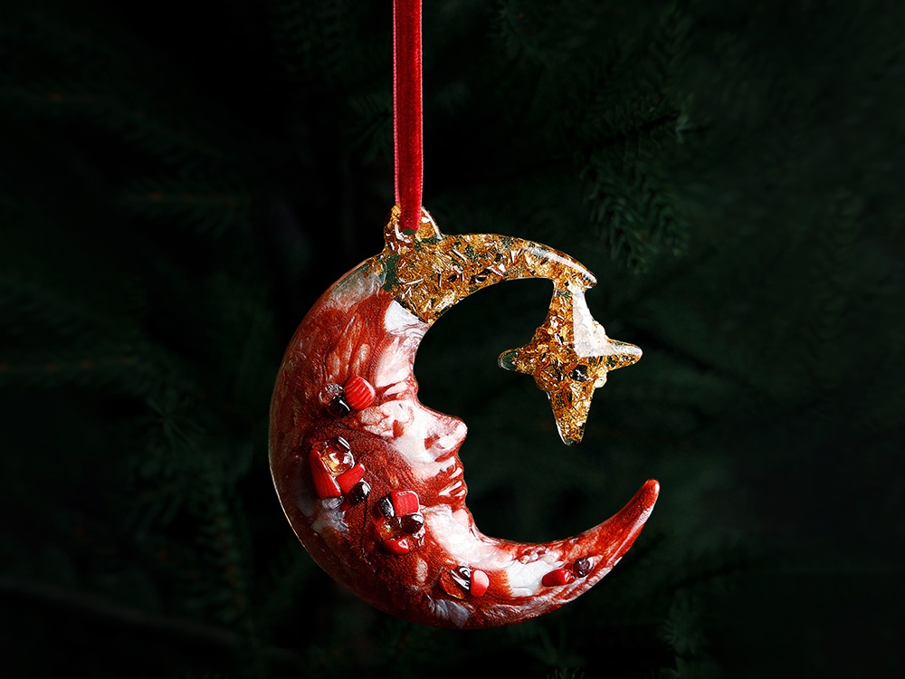 Изображение №5 | Елочная игрушка Полумесяц (Гранат (красный))