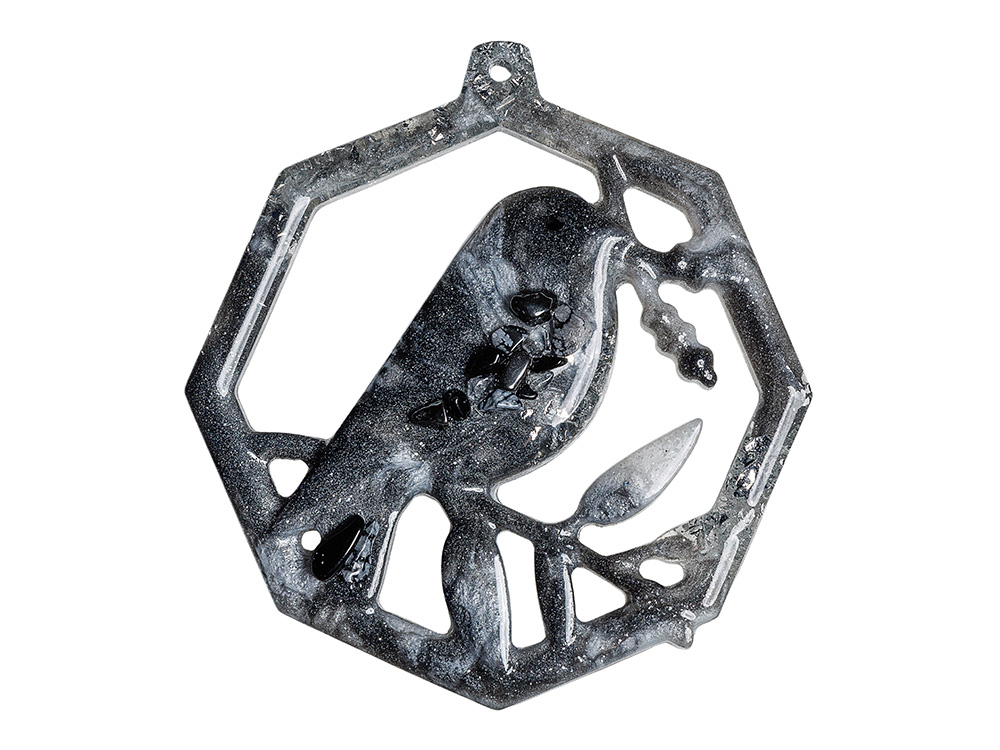 Изображение №4 | Елочная игрушка Снегирь (Обсидиан (серый))